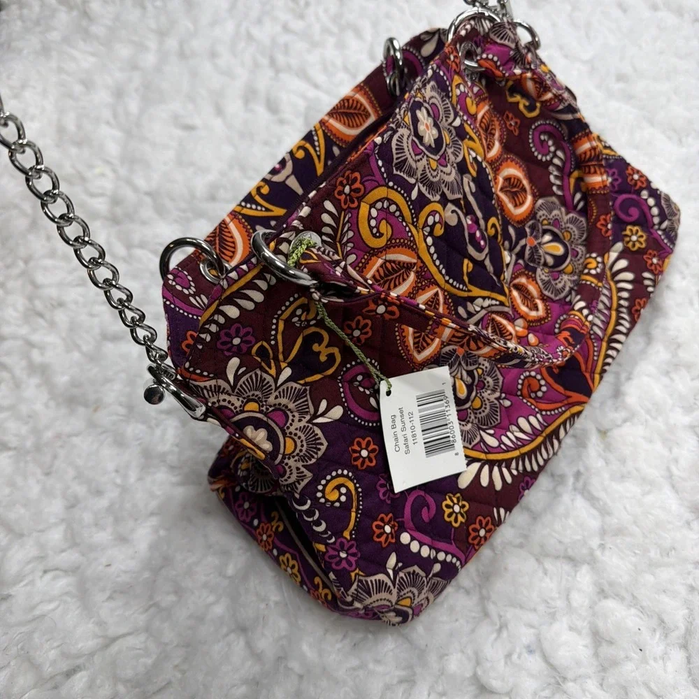 Vera Bradley Chain Hand Bag In Retired Safari Sunset Rare!! Quilted New W/ Tags!